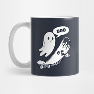 spooky boo on skateboarding Mug